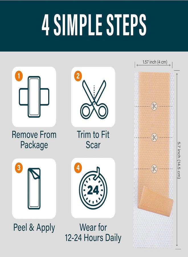 نوفاديرميس صفائح ندبات سيليكون طويلة جدًا من نوفاديرميس مع جل للندبات - صفائح طبية قابلة لإعادة الاستخدام للندبات الناتجة عن الولادة القيصرية، وشد البطن، والندبات الجدرية، والندبات الجراحية - Image 5